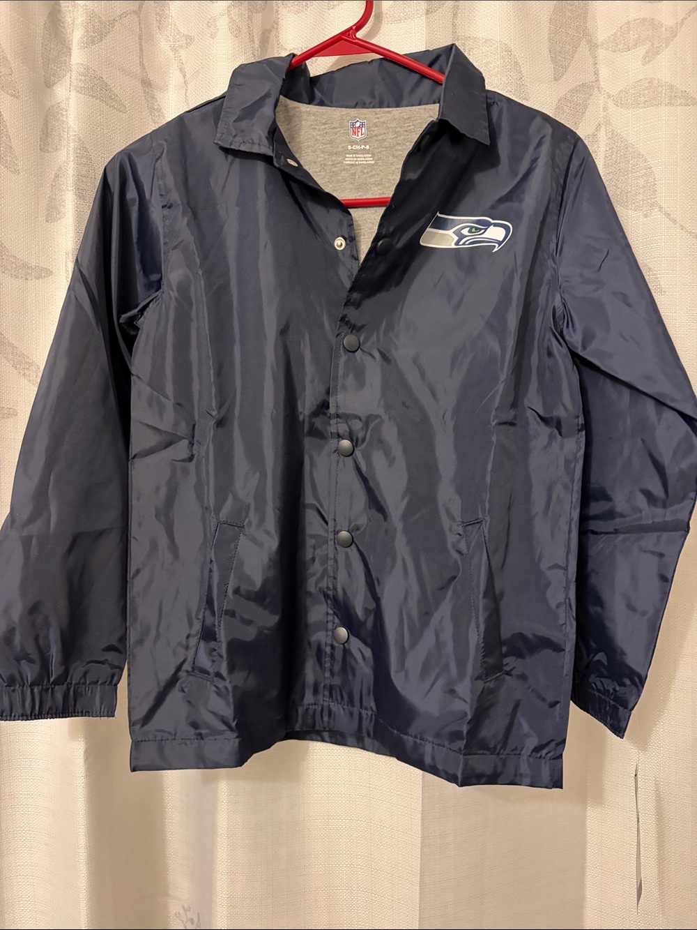 NFL Seattle Seahawks Navy Windbreaker Jacket with Team Patch